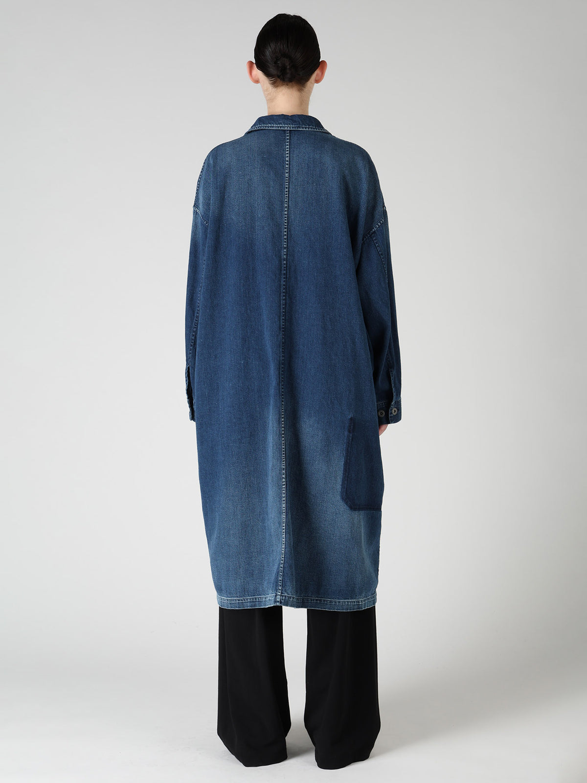 SPOTTED DENIM 5-POCKET DRESS