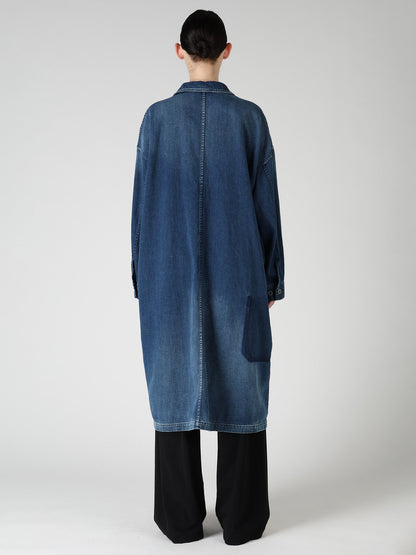 SPOTTED DENIM 5-POCKET DRESS