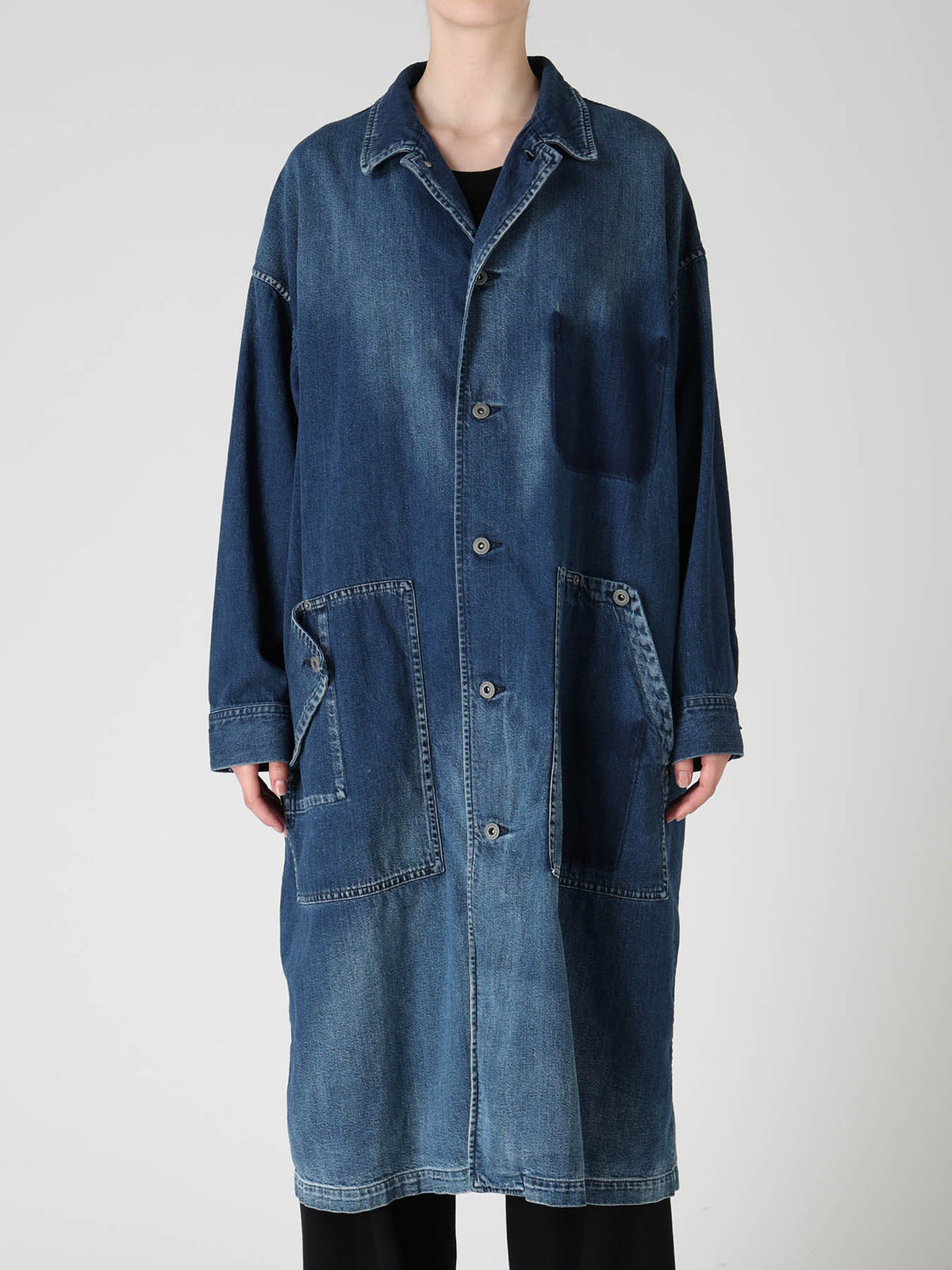 SPOTTED DENIM 5-POCKET DRESS