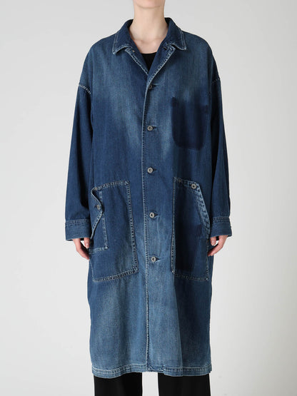 SPOTTED DENIM 5-POCKET DRESS