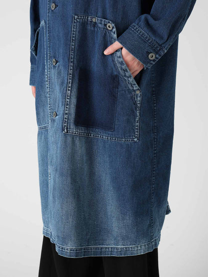 SPOTTED DENIM 5-POCKET DRESS