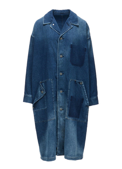 SPOTTED DENIM 5-POCKET DRESS