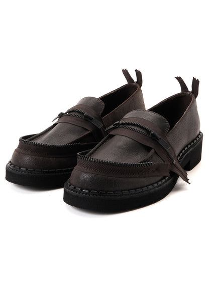 VINTAGE LEATHER ZIP LOAFERS