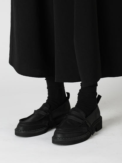 VINTAGE LEATHER ZIP LOAFERS