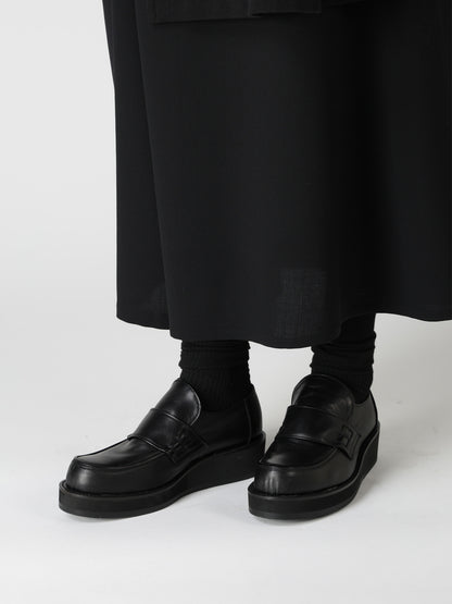 SMOOTH LEATHER PLATFORM LOAFERS
