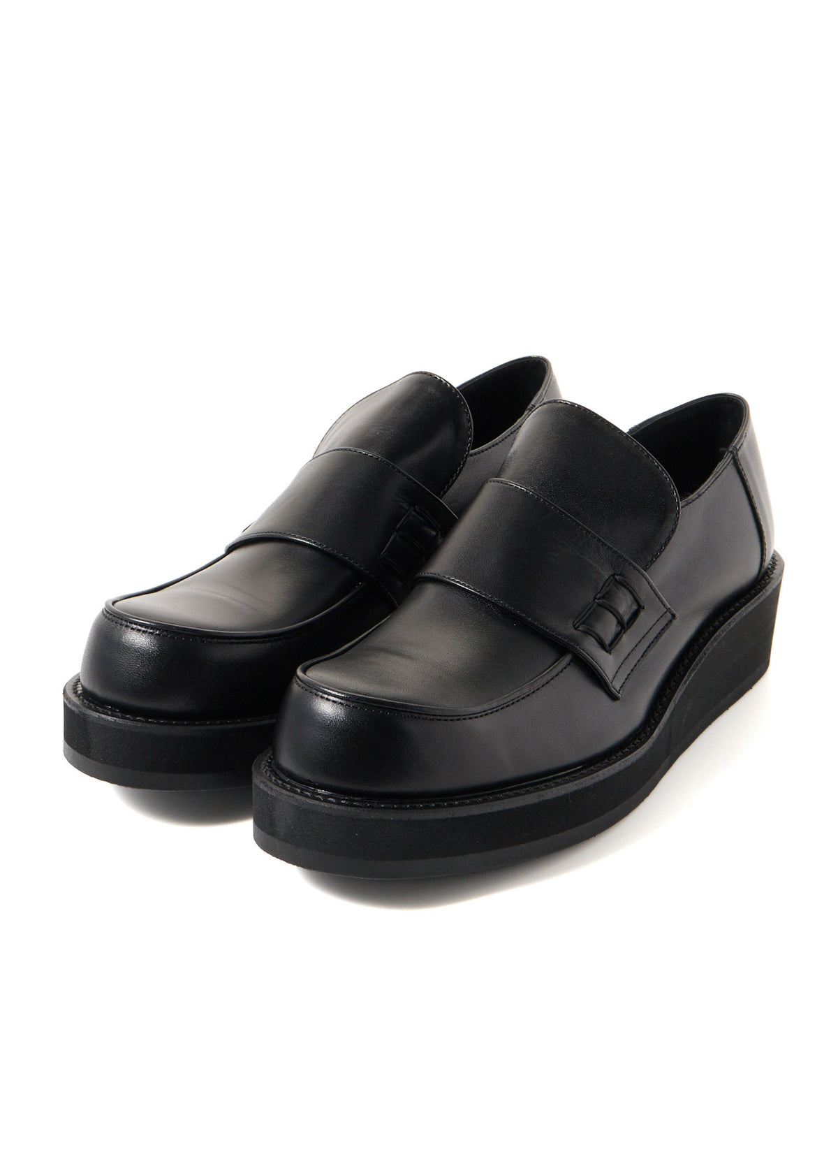 SMOOTH LEATHER PLATFORM LOAFERS