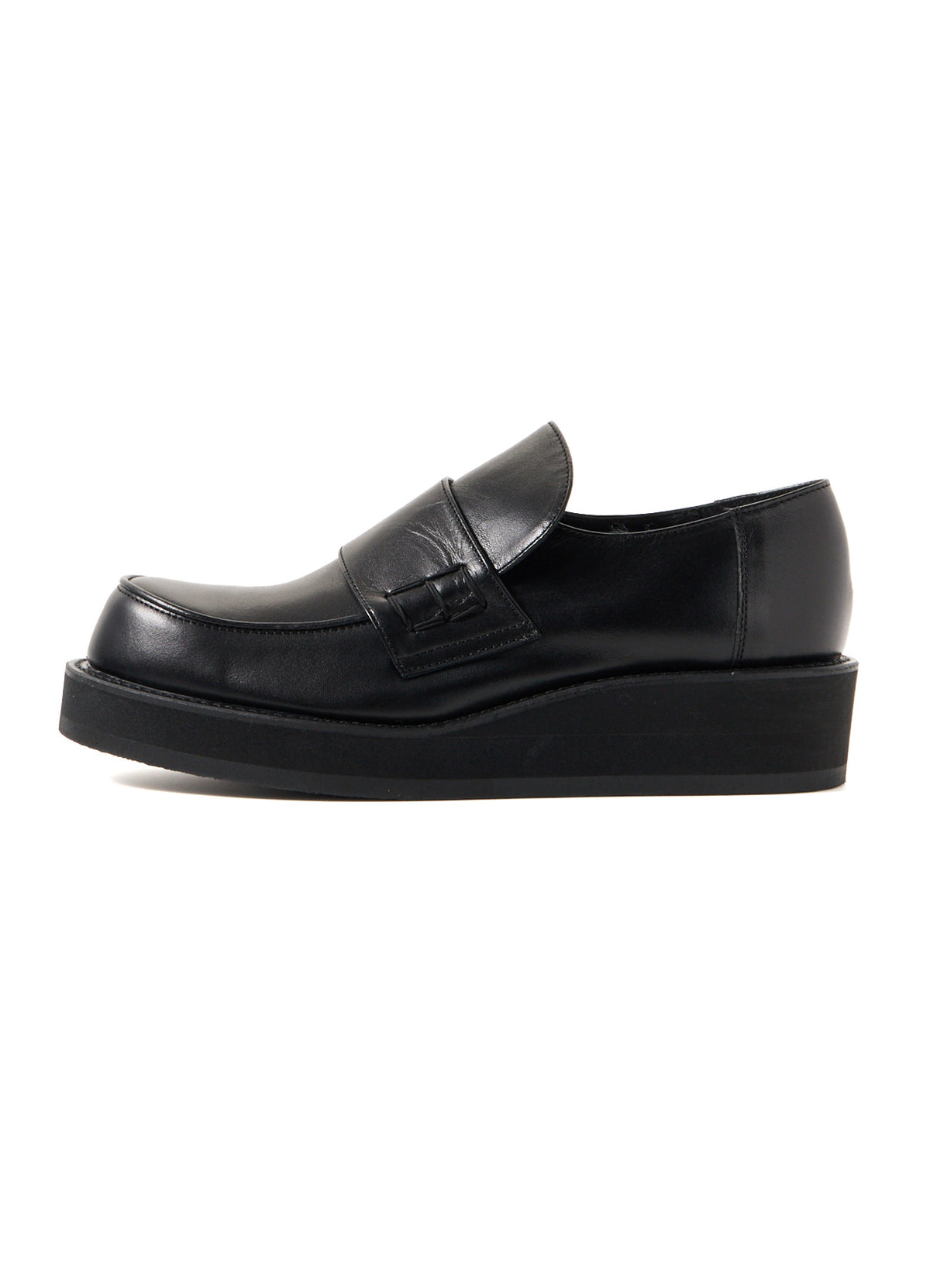 SMOOTH LEATHER PLATFORM LOAFERS