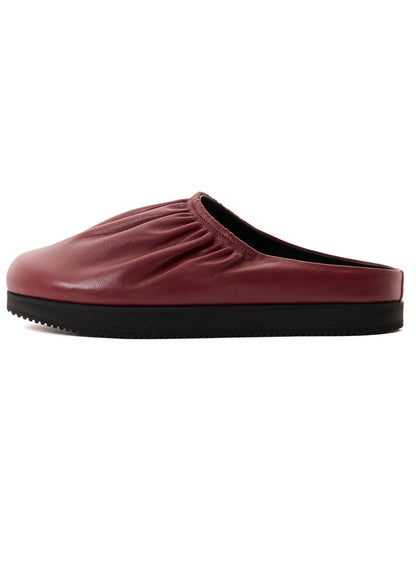 COW LEATHER GATHERED SANDAL