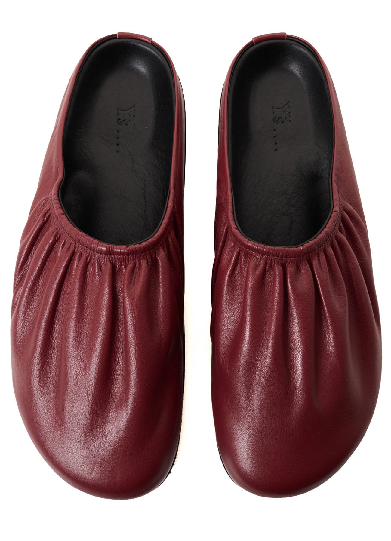 COW LEATHER GATHERED SANDAL