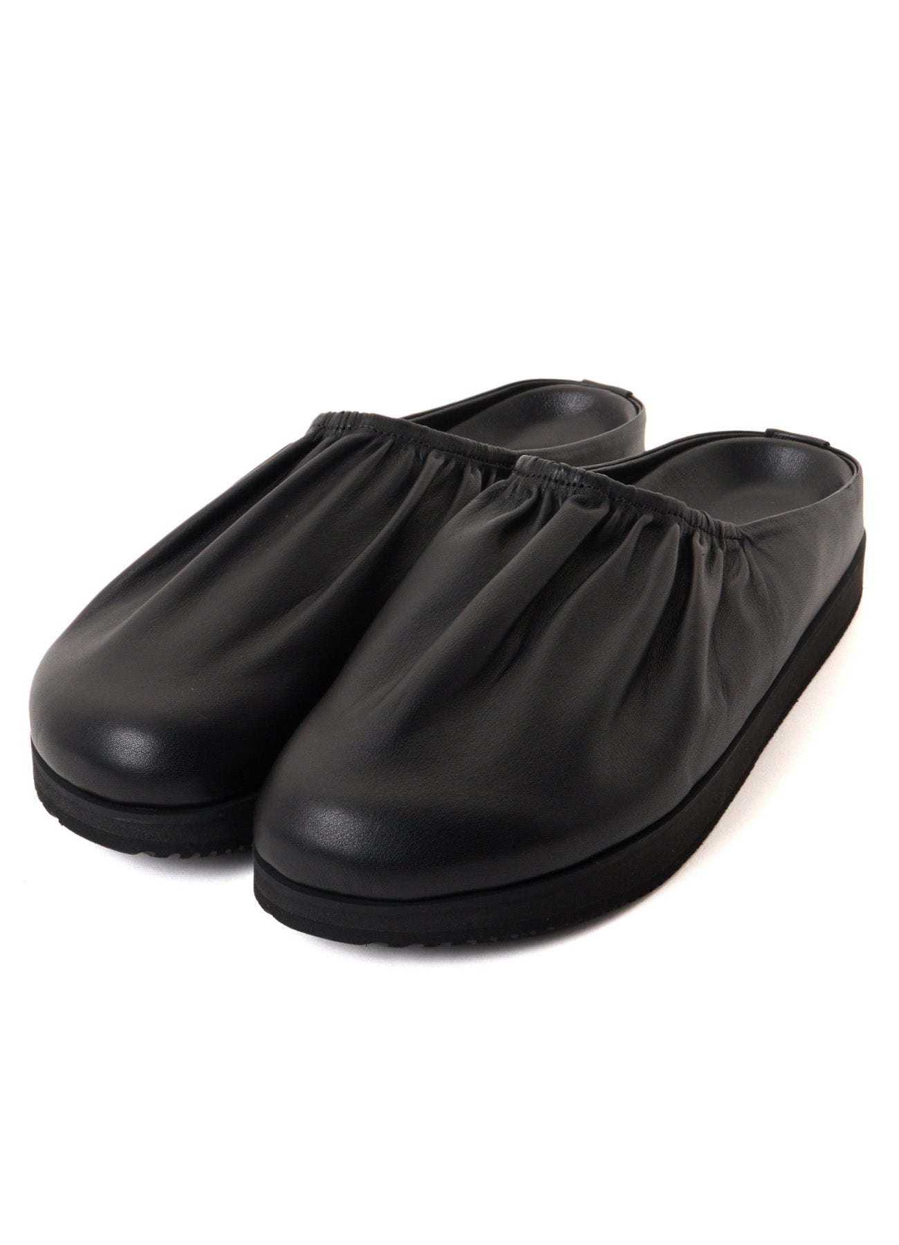 COW LEATHER GATHERED SANDAL
