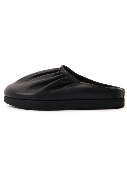 COW LEATHER GATHERED SANDAL