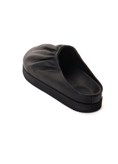 COW LEATHER GATHERED SANDAL