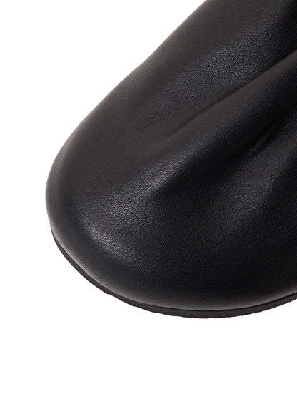 COW LEATHER GATHERED SANDAL