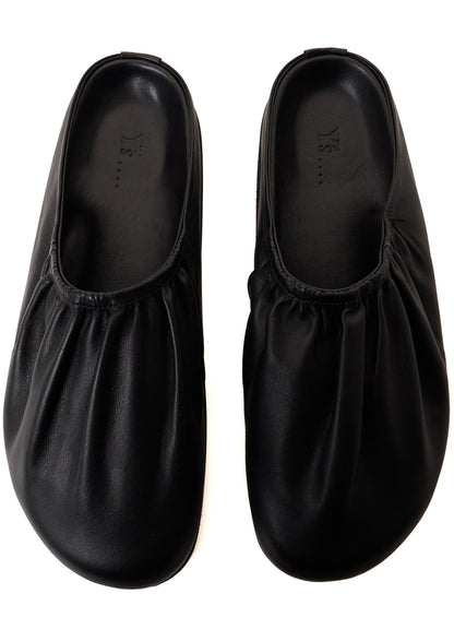 COW LEATHER GATHERED SANDAL