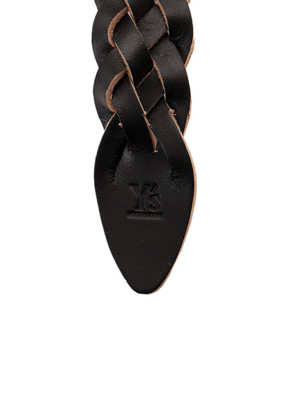 SEMI GLOSS LEATHER BRAIDED BELT