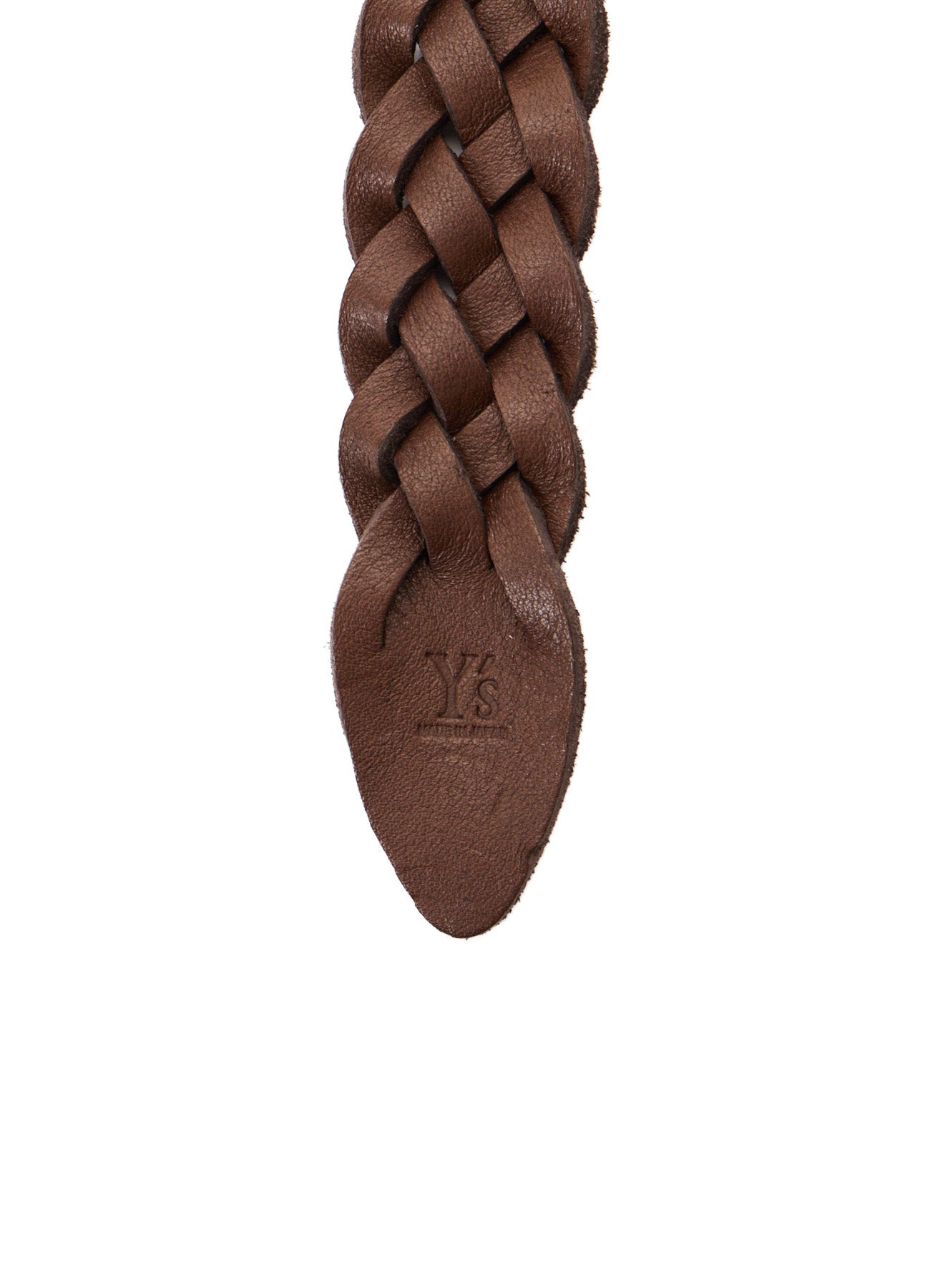 SEMI GLOSS LEATHER BRAIDED BELT