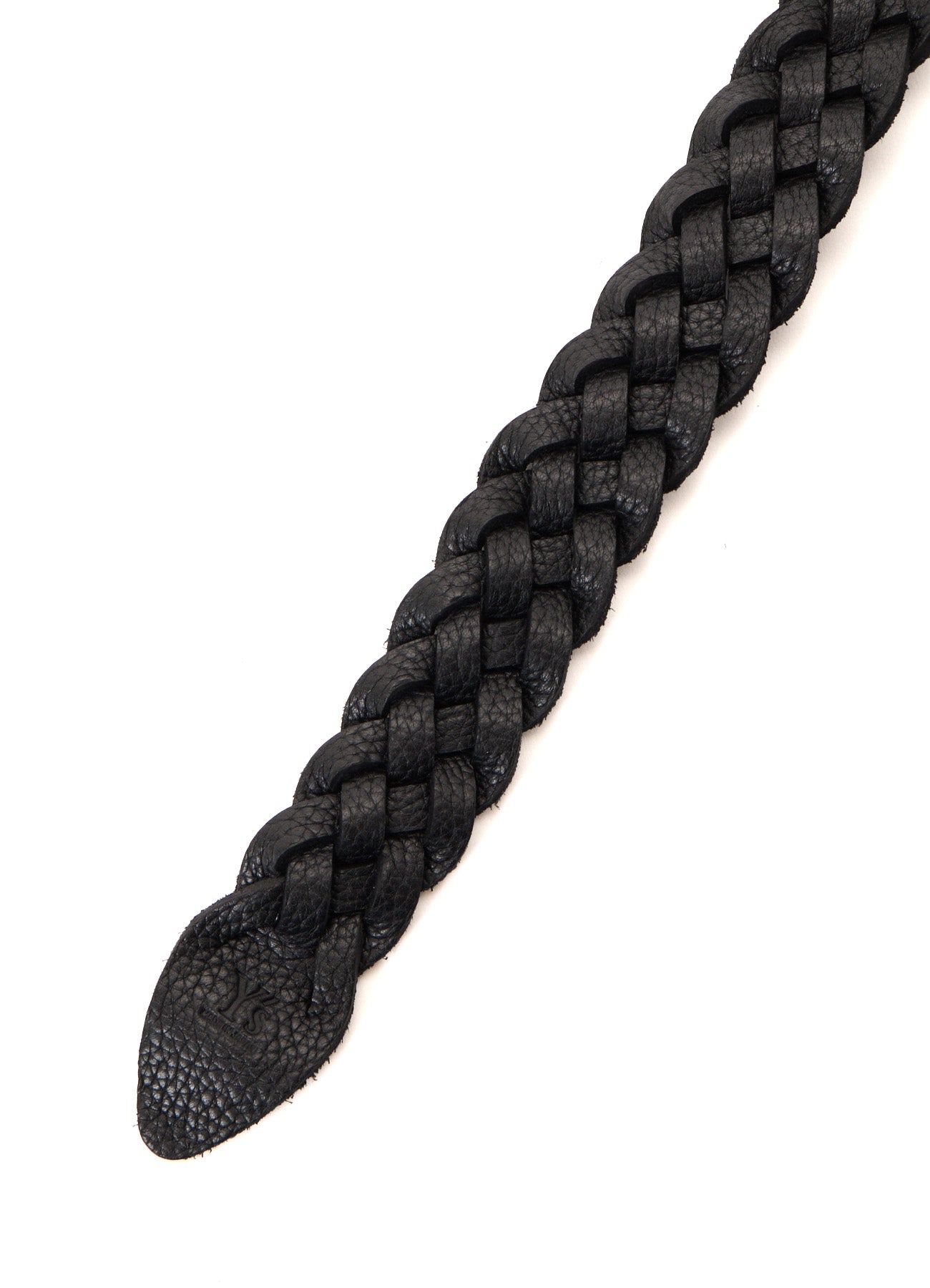 SEMI GLOSS LEATHER BRAIDED BELT
