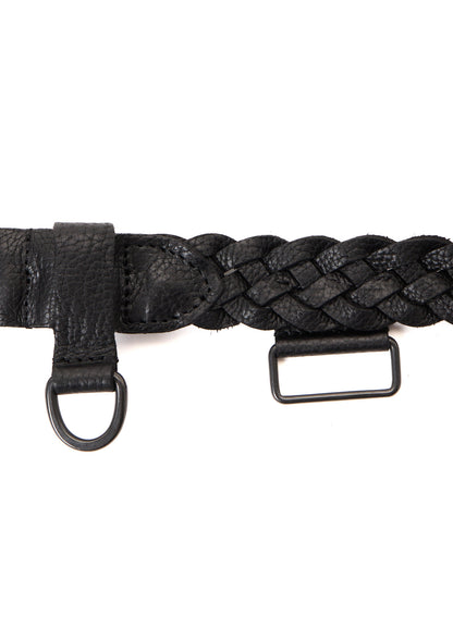 SEMI GLOSS LEATHER BRAIDED BELT