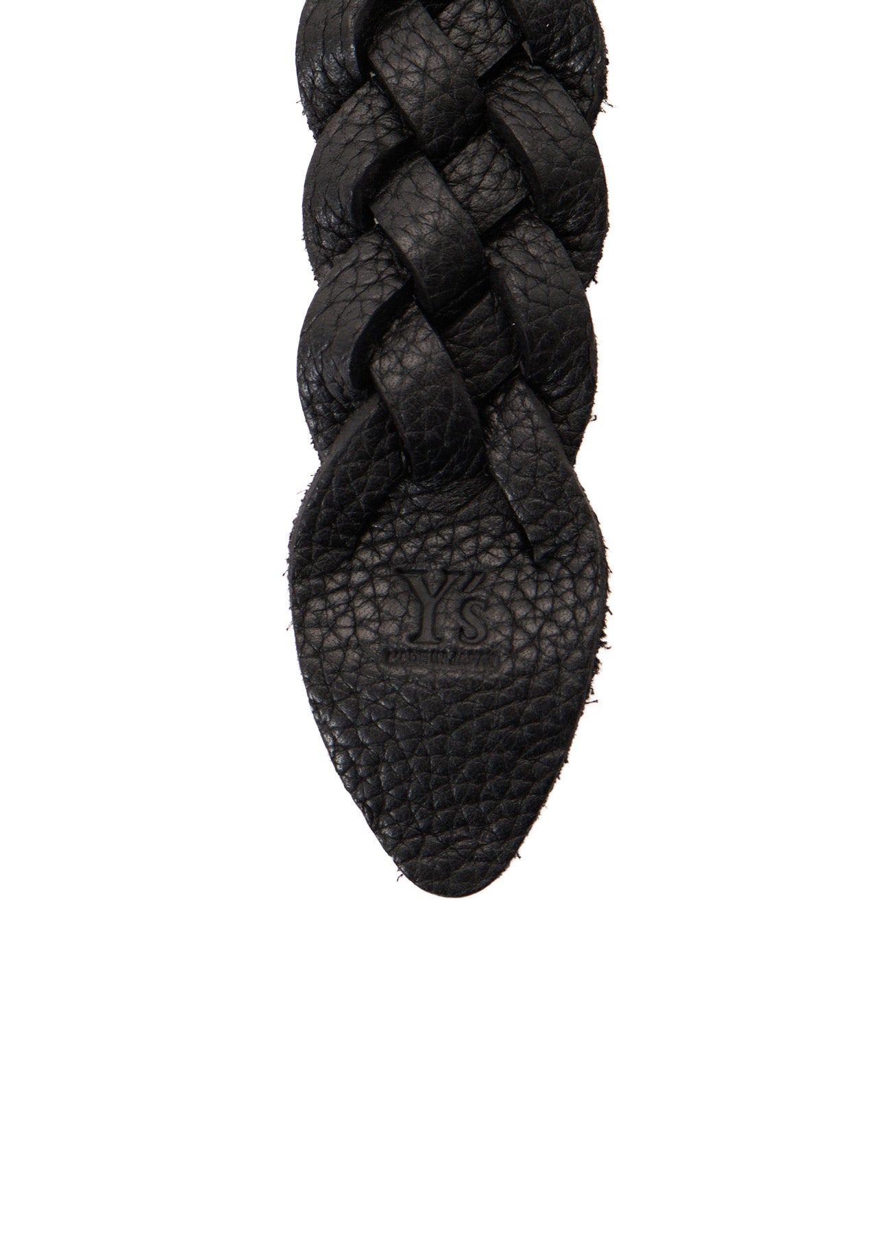 SEMI GLOSS LEATHER BRAIDED BELT