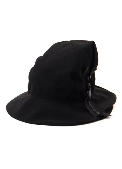 HARD TWISTED WOOL GABARDINE HAT WITH ZIP