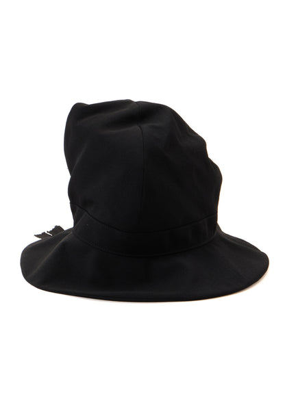 HARD TWISTED WOOL GABARDINE HAT WITH ZIP