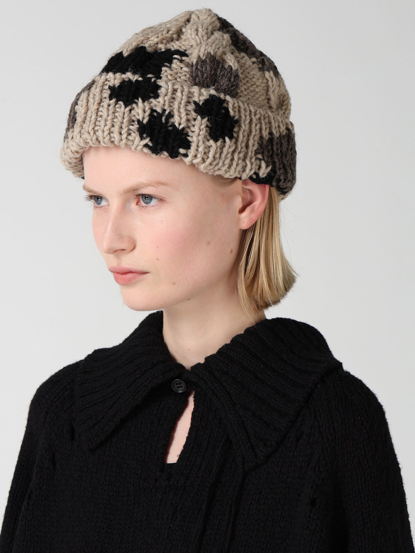 ANIMAL PATTERN HAND-KNIT CAP – THE SHOP YOHJI YAMAMOTO
