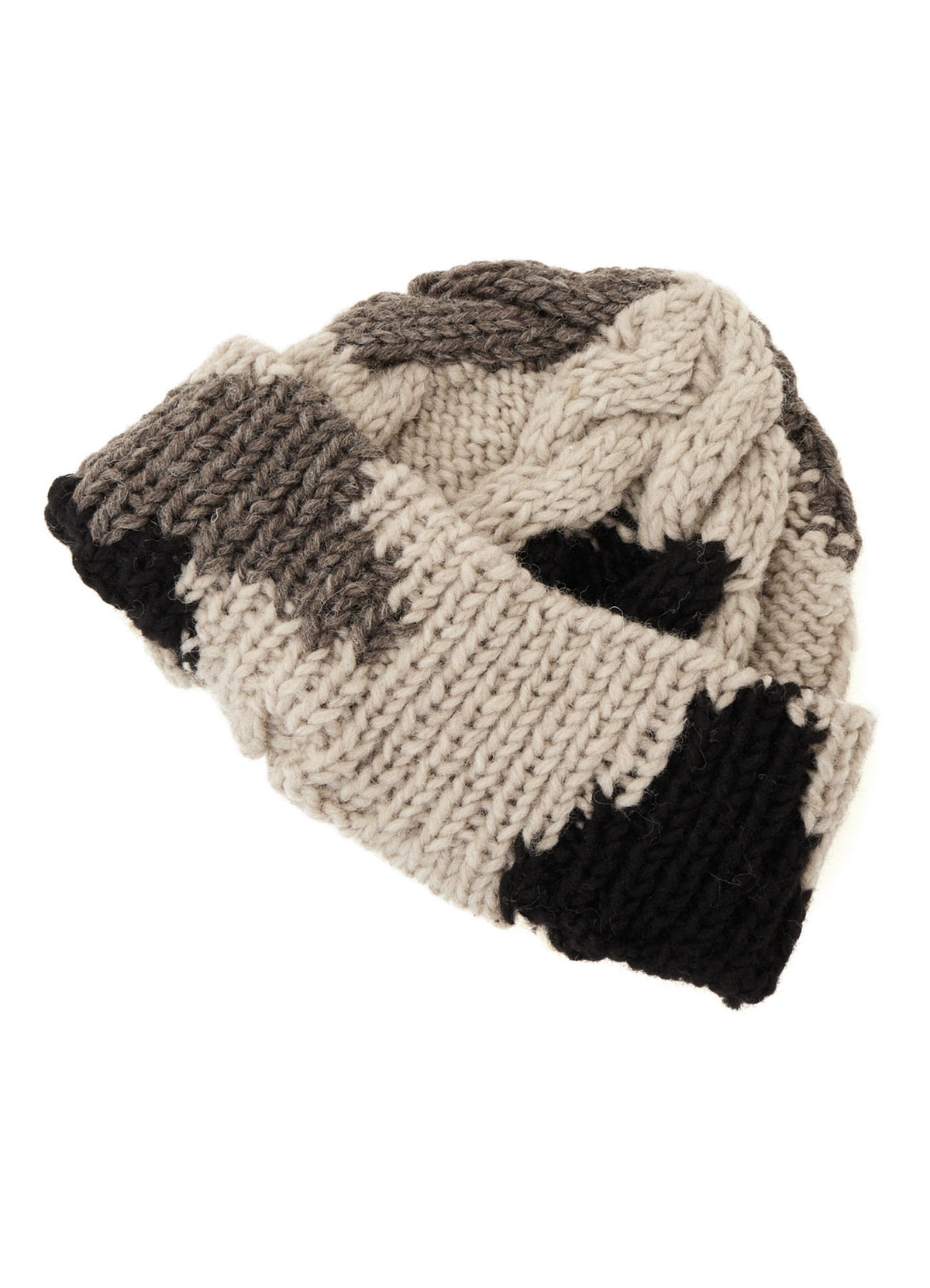 ANIMAL PATTERN HAND-KNIT CAP