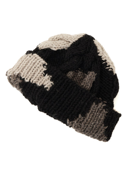 ANIMAL PATTERN HAND-KNIT CAP