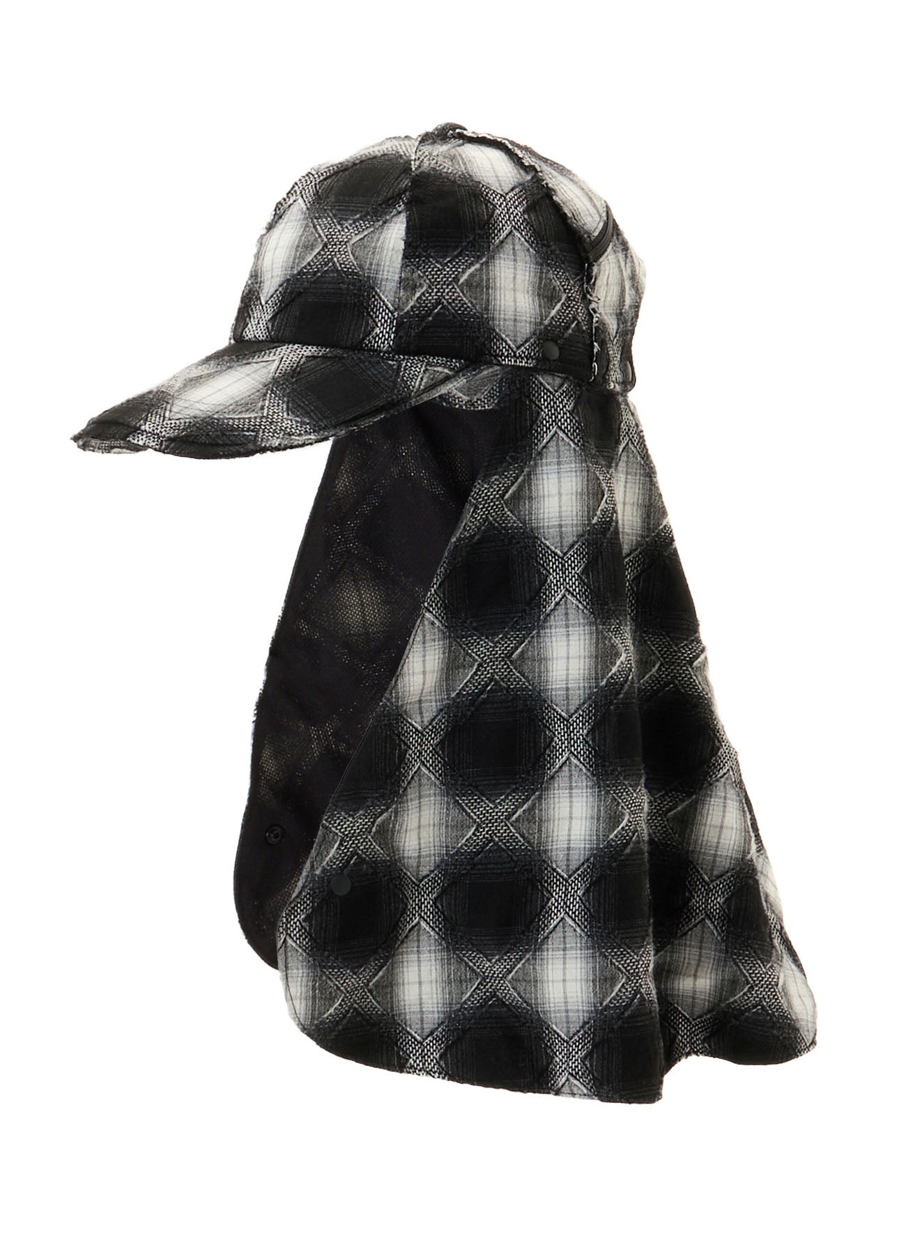 PLAID JACQUARD HEAT-SHIELDING CAPE CAP