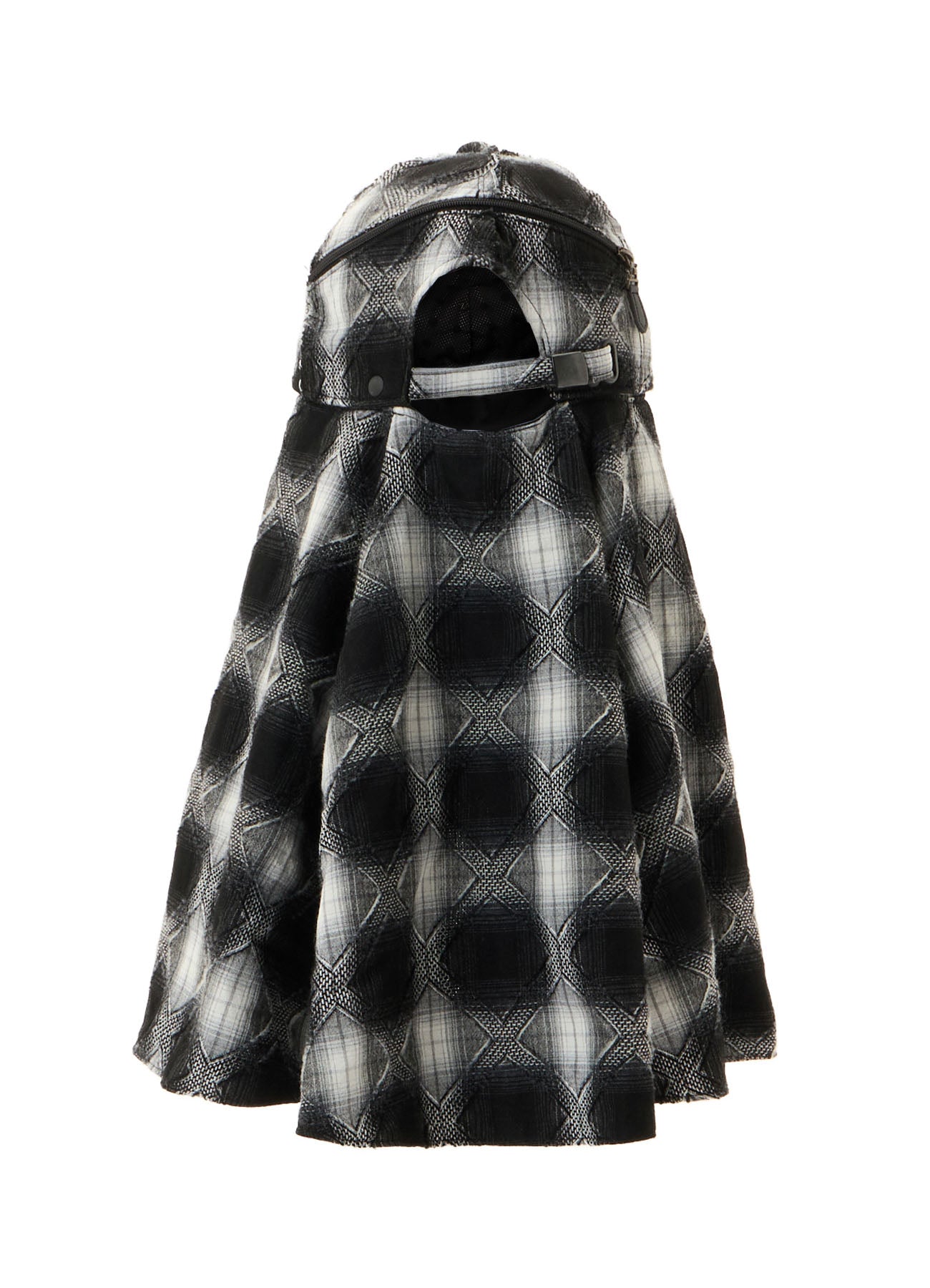 PLAID JACQUARD HEAT-SHIELDING CAPE CAP