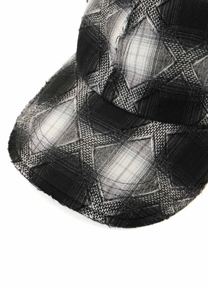 PLAID JACQUARD HEAT-SHIELDING CAPE CAP