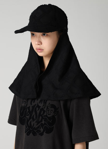 PLAID JACQUARD HEAT-SHIELDING CAPE CAP