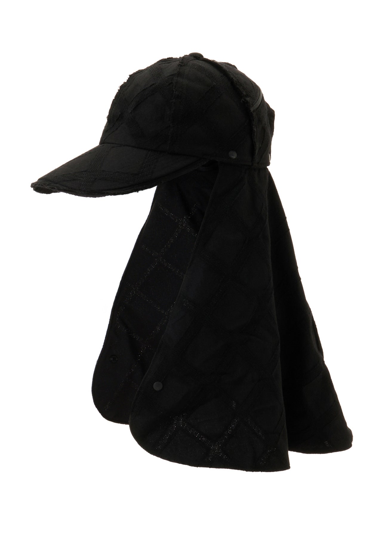 PLAID JACQUARD HEAT-SHIELDING CAPE CAP