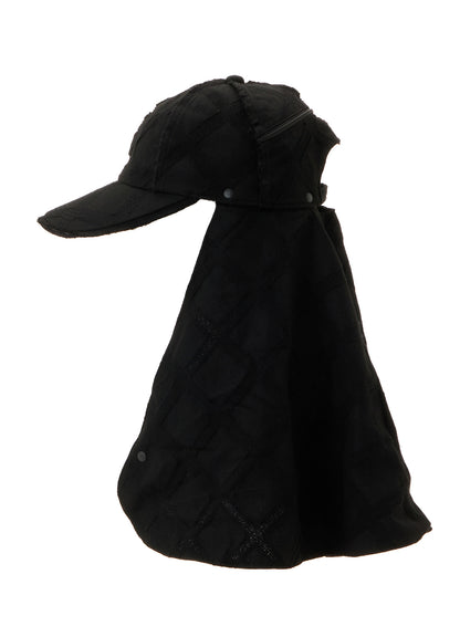 PLAID JACQUARD HEAT-SHIELDING CAPE CAP