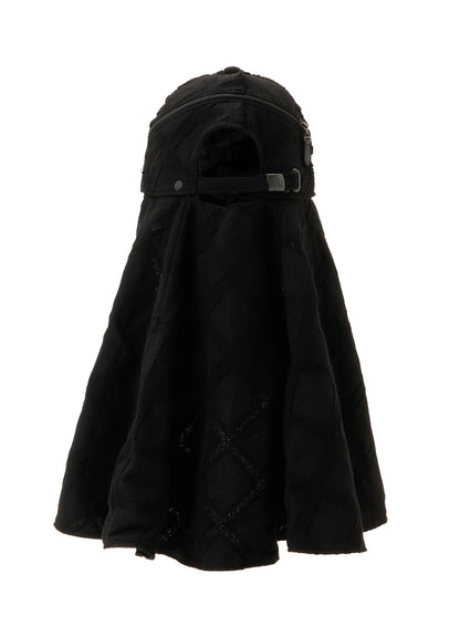 PLAID JACQUARD HEAT-SHIELDING CAPE CAP