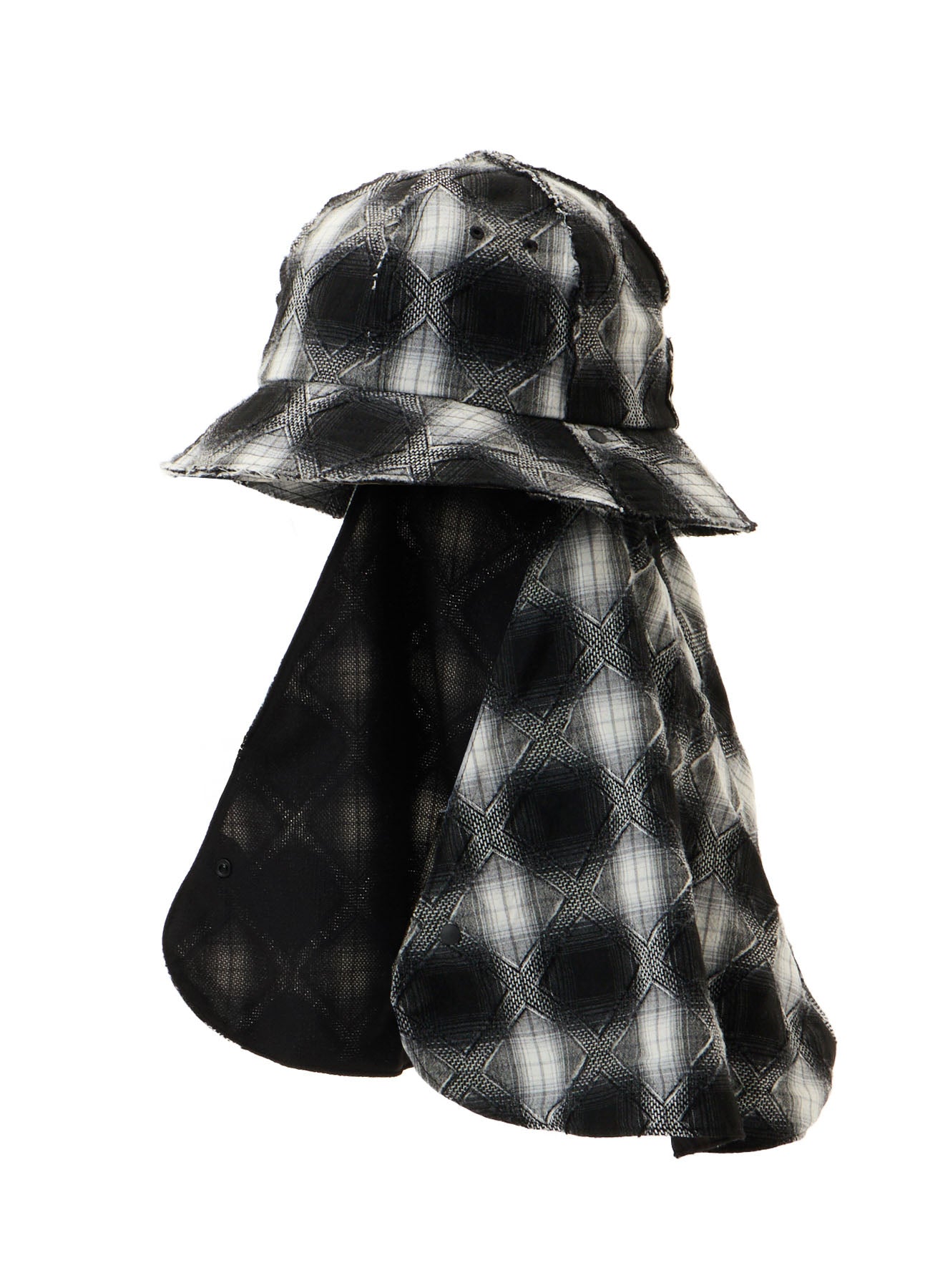 PLAID JACQUARD HEAT-SHIELDING CAPE HAT