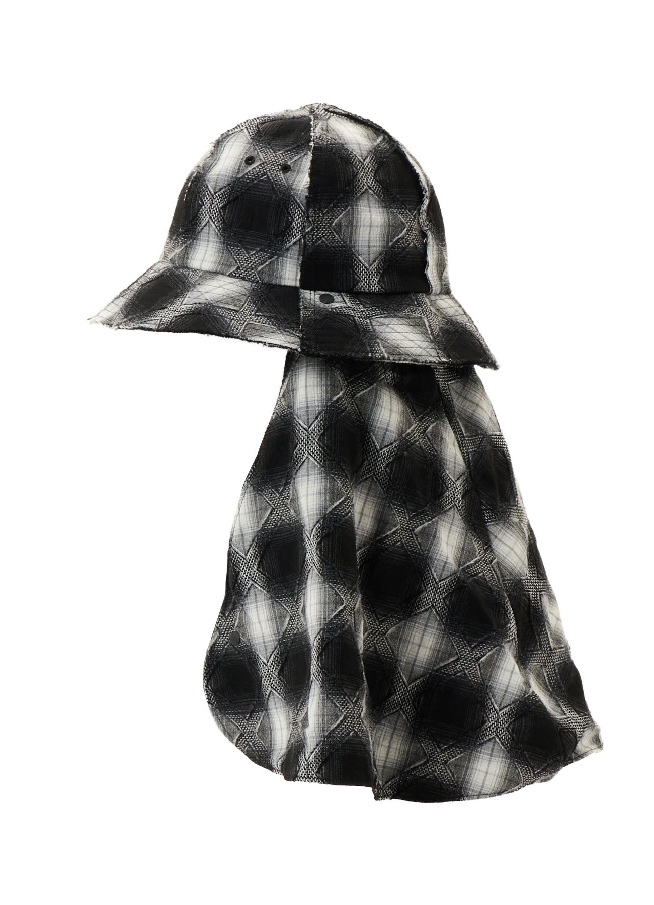 PLAID JACQUARD HEAT-SHIELDING CAPE HAT