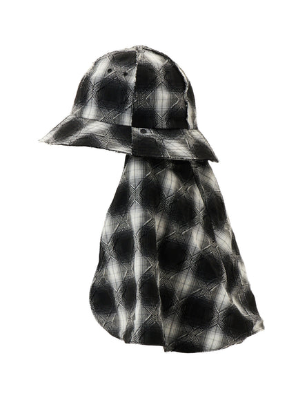 PLAID JACQUARD HEAT-SHIELDING CAPE HAT
