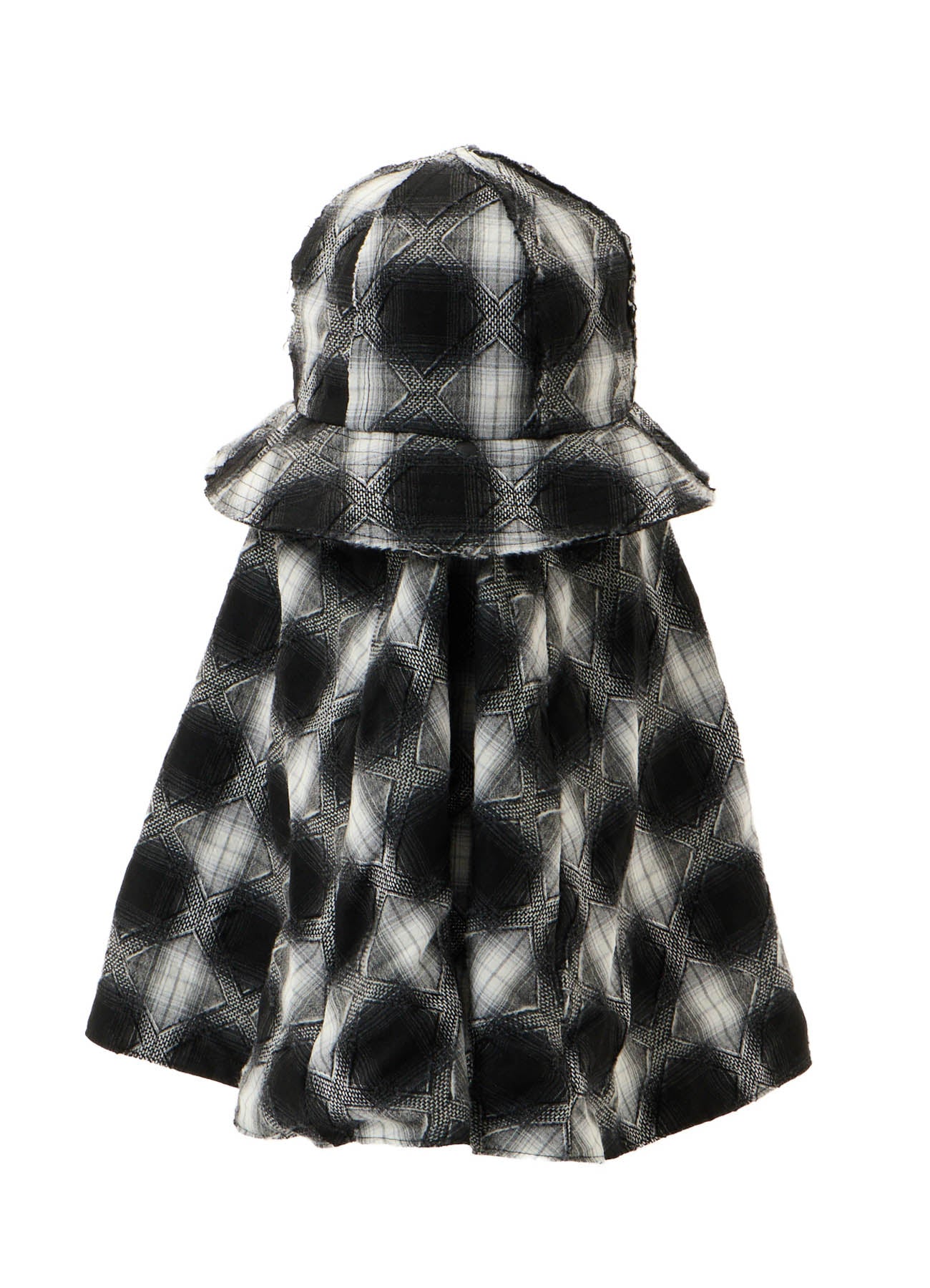 PLAID JACQUARD HEAT-SHIELDING CAPE HAT