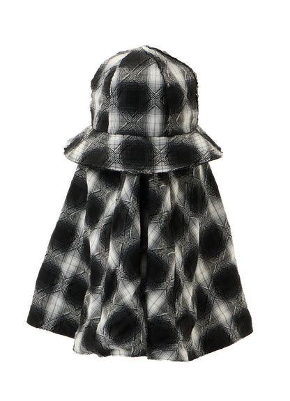 PLAID JACQUARD HEAT-SHIELDING CAPE HAT