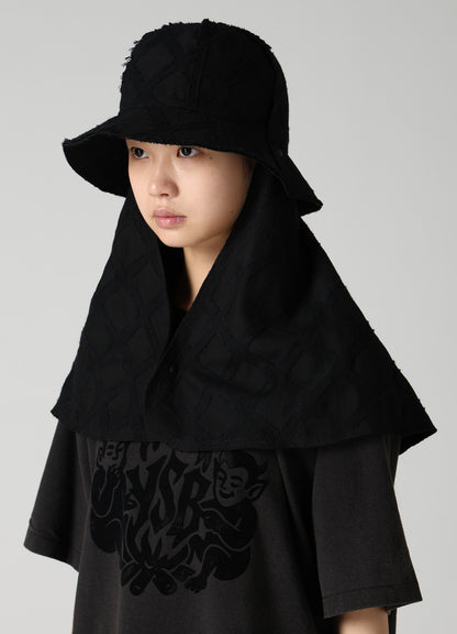 PLAID JACQUARD HEAT-SHIELDING CAPE HAT