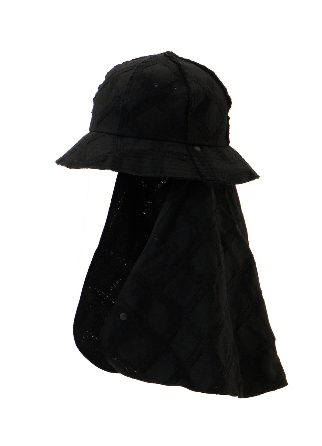 PLAID JACQUARD HEAT-SHIELDING CAPE HAT