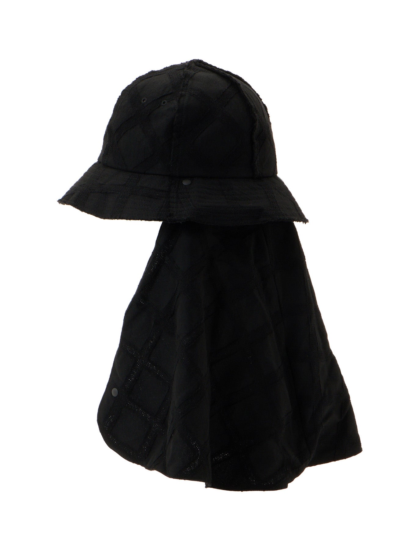 PLAID JACQUARD HEAT-SHIELDING CAPE HAT