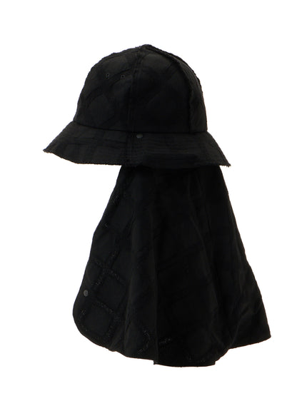 PLAID JACQUARD HEAT-SHIELDING CAPE HAT