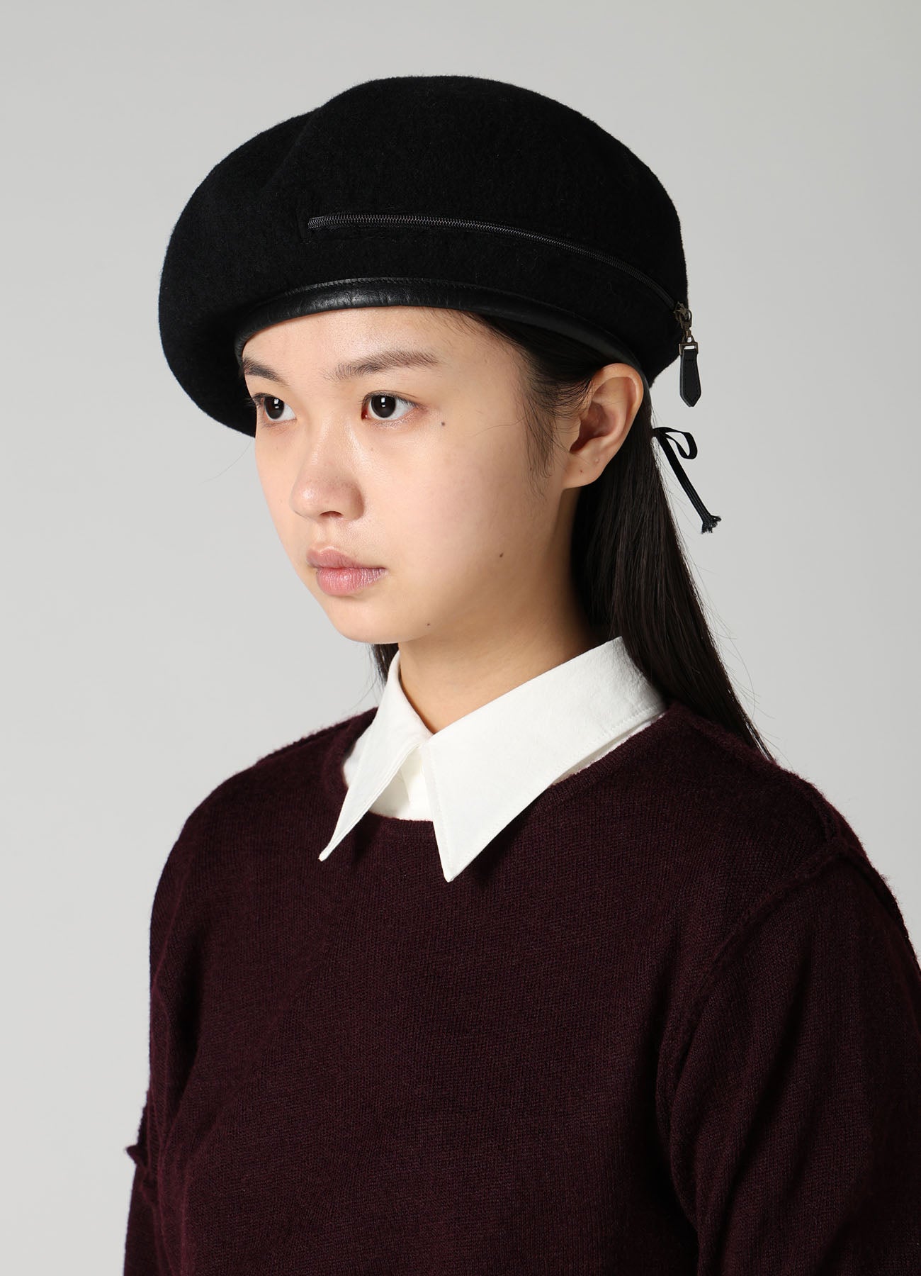 BERET WOOL ZIP BERET