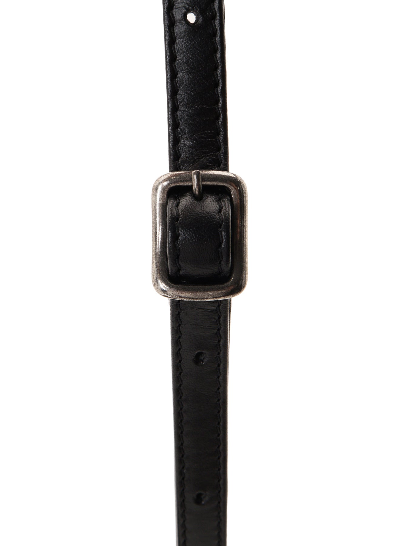 SEMI GLOSS OIL LEATHER DOUBLE-CLASP SHOULDER BAG