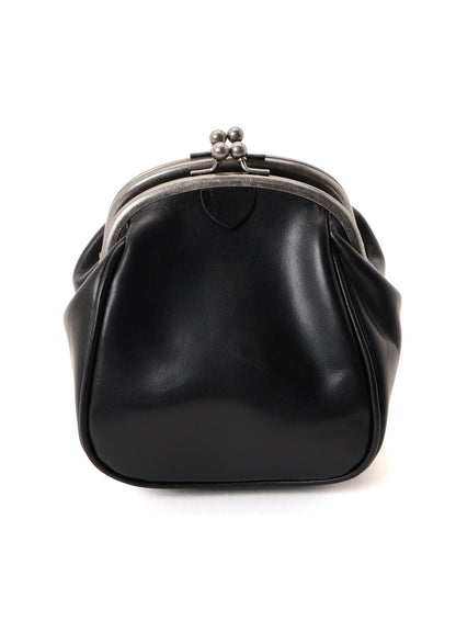 SEMI GLOSS OIL LEATHER DOUBLE-CLASP SHOULDER BAG