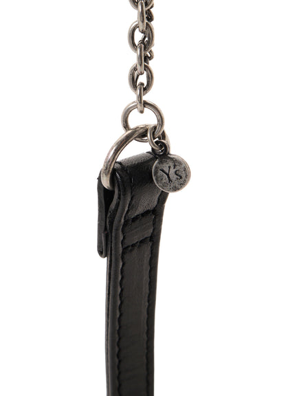 SEMI GLOSS OIL LEATHER DOUBLE-CLASP SHOULDER BAG