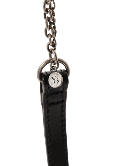 SEMI GLOSS OIL LEATHER CLASP SHOULDER BAG