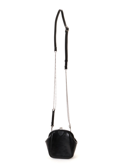 SEMI GLOSS OIL LEATHER CLASP SHOULDER BAG
